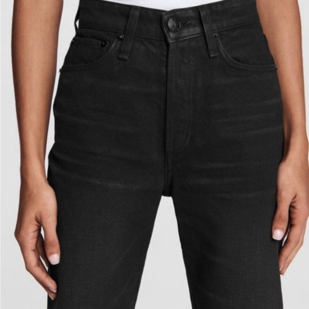 Rag & Bone Alex High-Rise Straight Jeans in Worn Black